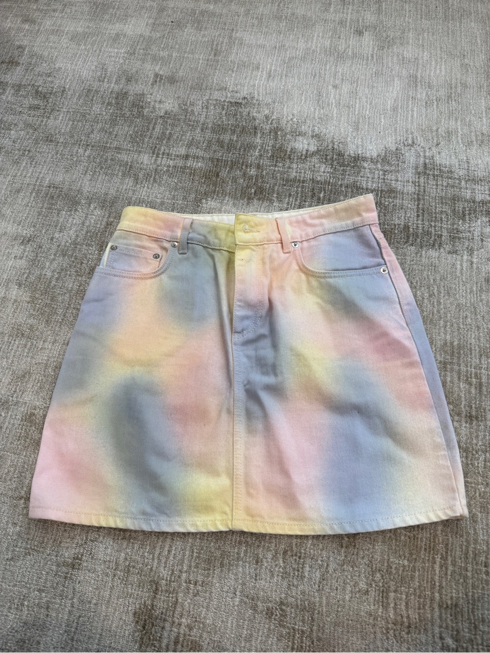 Ganni denim the dye Mini skirt